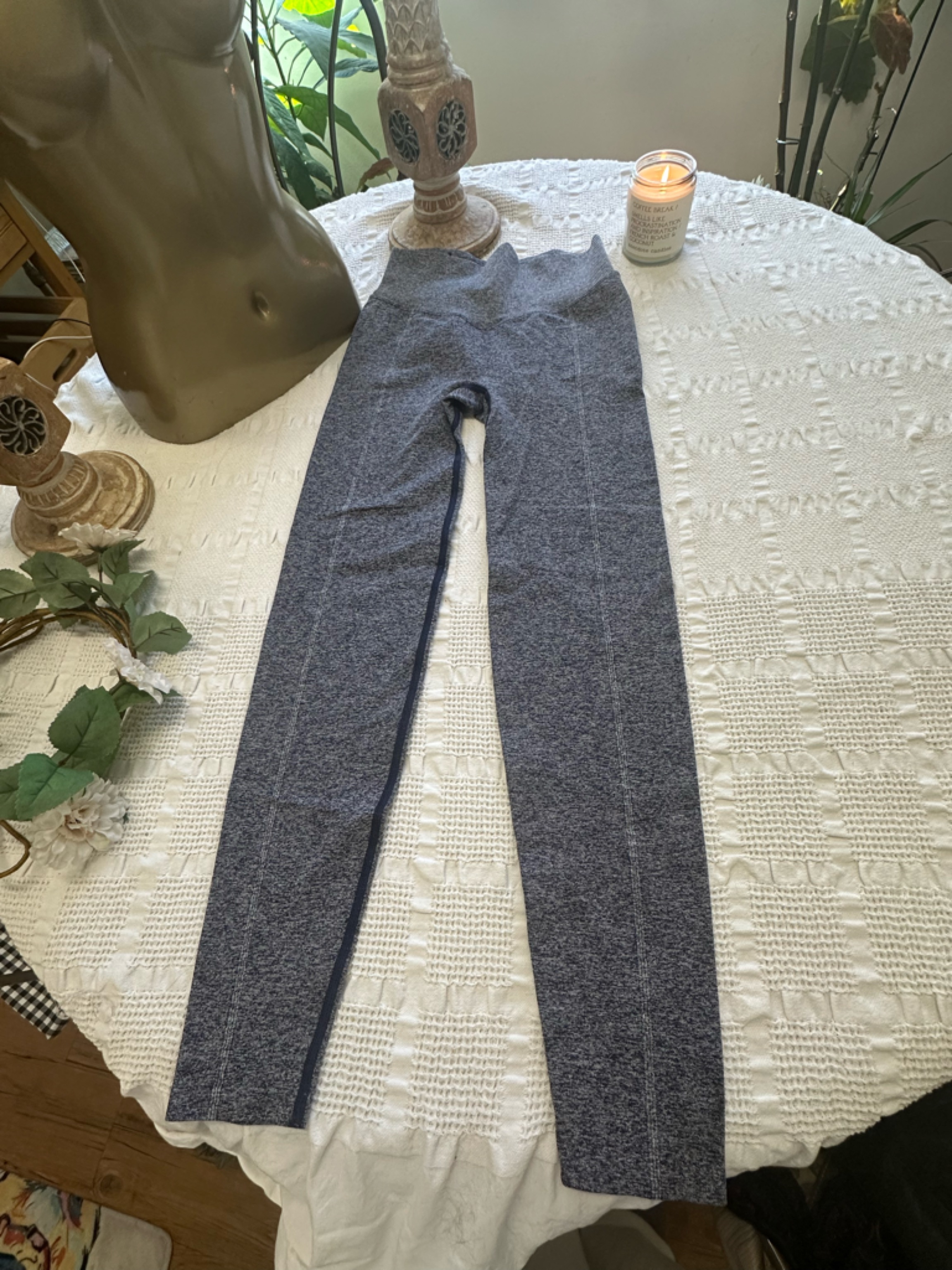 Pink Victoria's Secret Heathered Navy Leggings